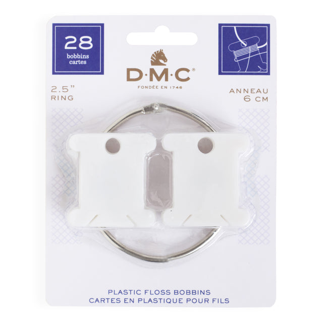 DMC Plastic Bobbins with Metal Ring