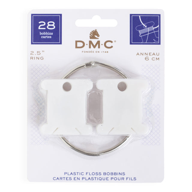 DMC Plastic Bobbins with Metal Ring Primary Image