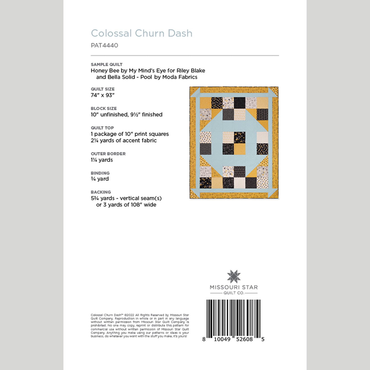 Digital Download - Colossal Churn Dash Quilt Pattern by Missouri Star Alternative View #1