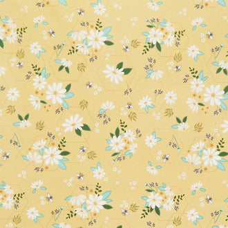 Daisy Fields - Main Honey Metallic Yardage