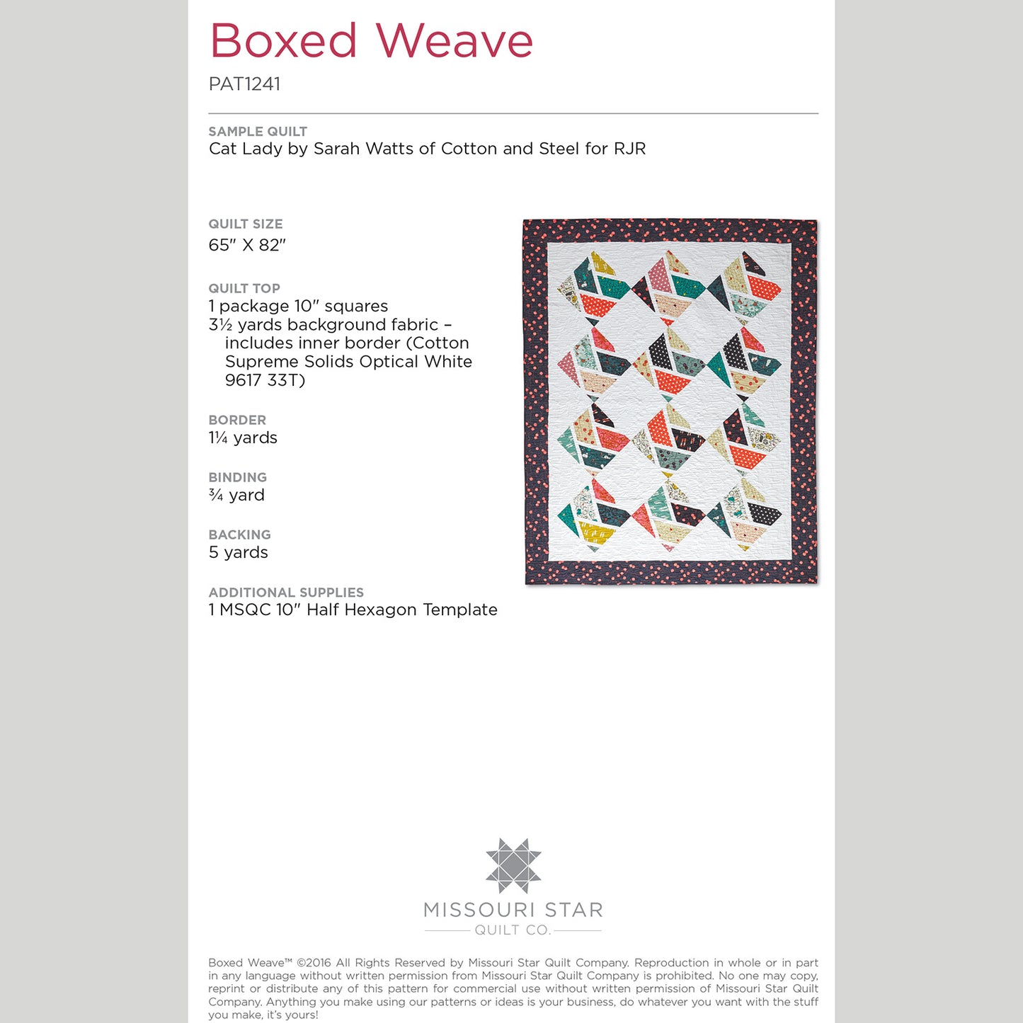 Digital Download - Boxed Weave Quilt Pattern by Missouri Star Alternative View #1