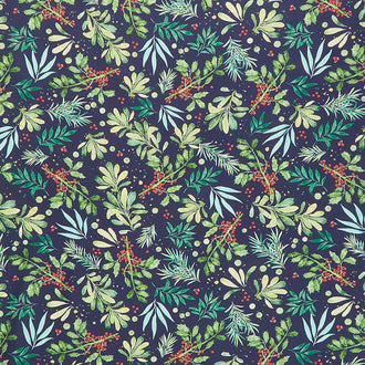 Comfort and Joy - Holly and Friends Midnight Yardage