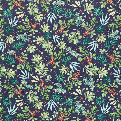Comfort and Joy - Holly and Friends Midnight Yardage