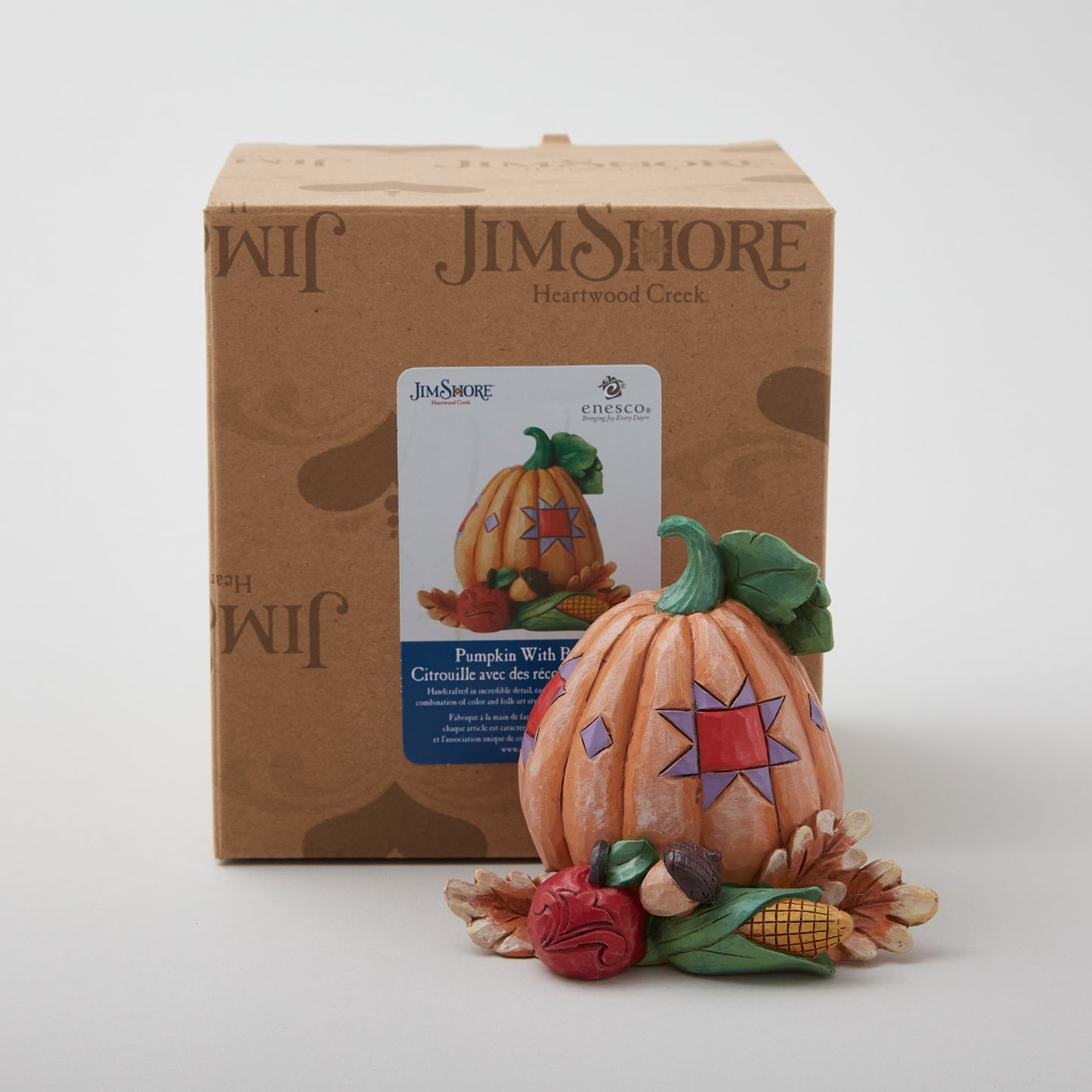 Jim Shore Heartwood Creek Mini Pumpkin with Bounty Alternative View #1