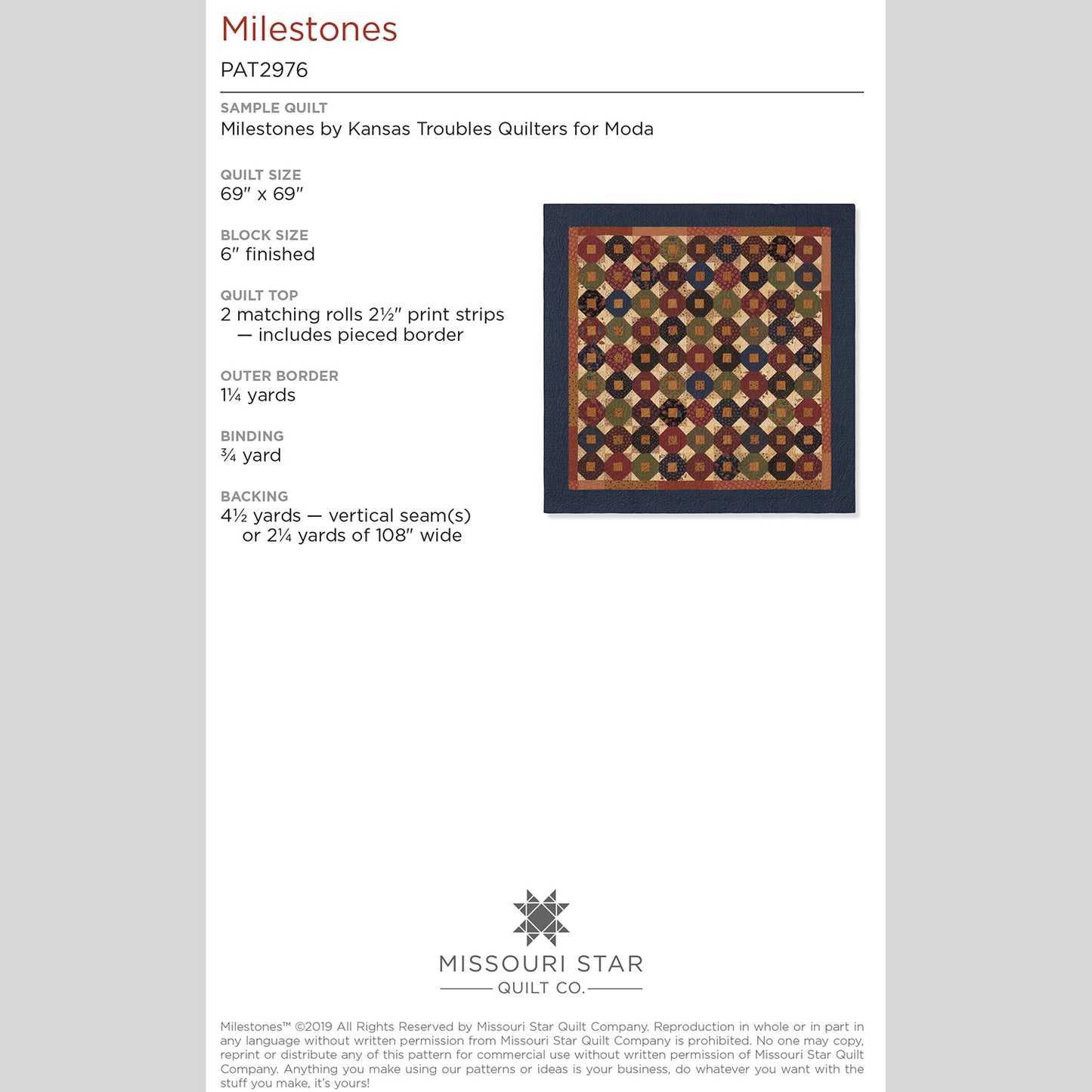Digital Download - Milestones Quilt Pattern by Missouri Star Alternative View #1