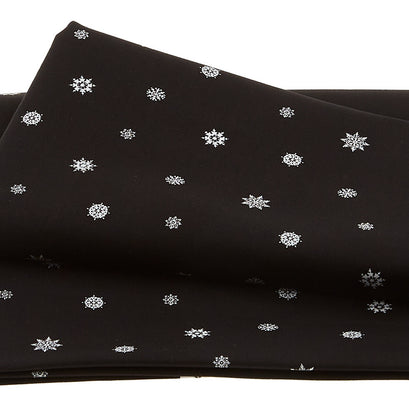 Holiday Happy Small Snowflake Black 2 Yard Cut