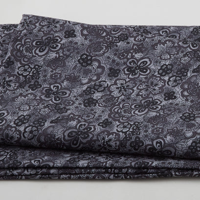 Isadora - Tonal Floral Black 108" Wide 3 Yard Cut