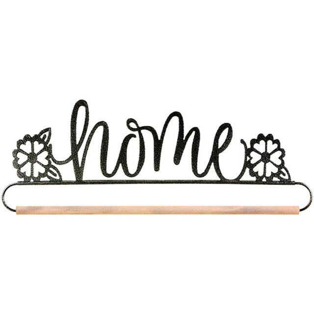 Home with Dowel Quilt Hanger - 12" Charcoal Primary Image