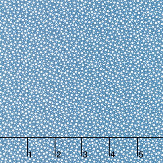 Franny’s Flowers - Random Dots Dark Blue Yardage
