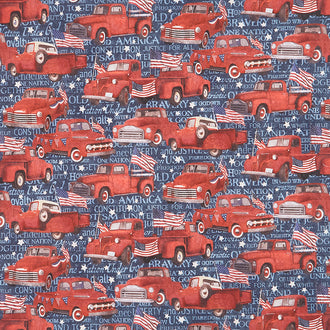 Stonehenge - Stars and Stripes - Trucks Navy Multi Yardage