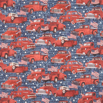 Stonehenge - Stars and Stripes - Trucks Navy Multi Yardage