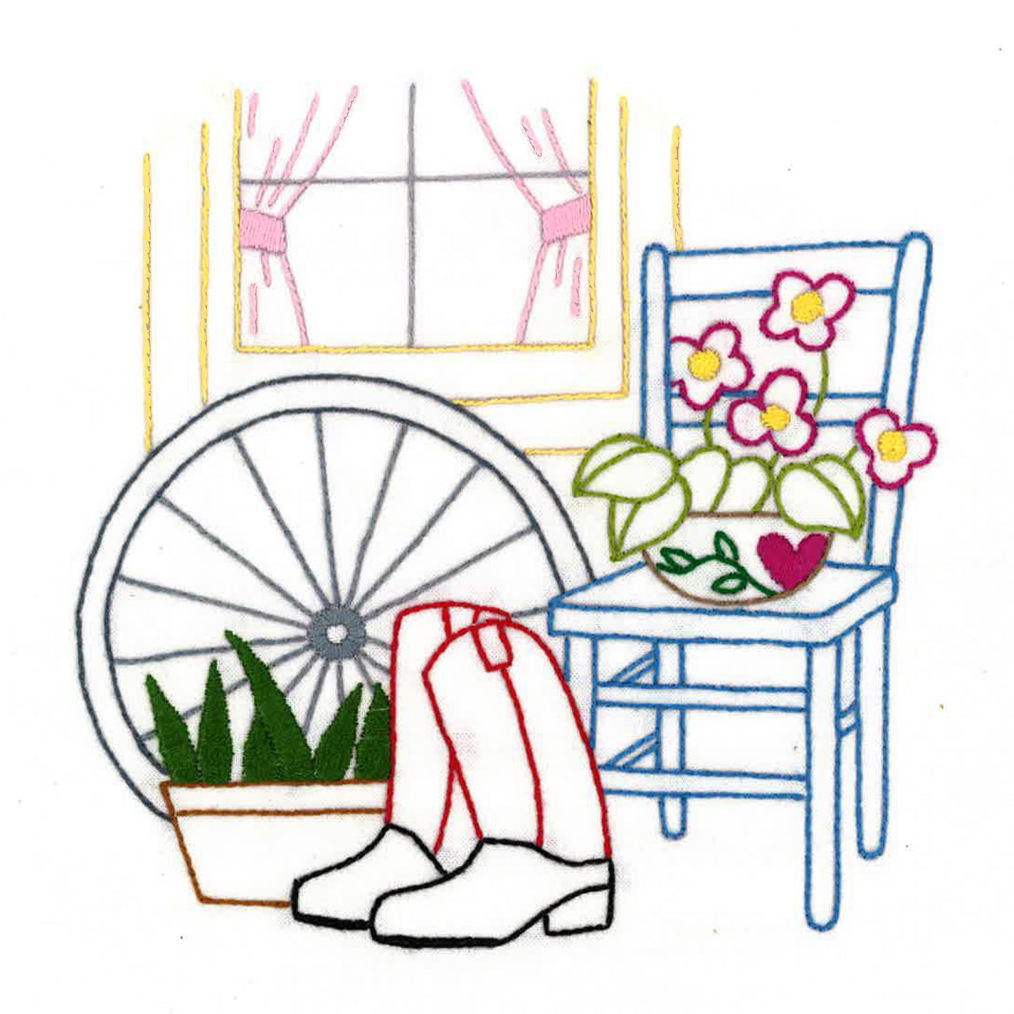 Aunt Martha's Country Porches Iron-On Embroidery Pattern Alternative View #2