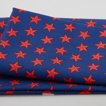 Liberty for All - Red Stars Blue/Red 2 Yard Cut