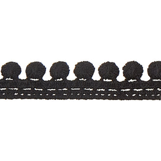 PomPom Fringe - Black 1/2"