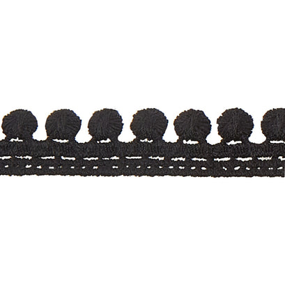 PomPom Fringe - Black 1/2"