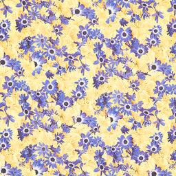 Hand Picked - Forget Me Not - Fields Of Gold Yellow Blue Yardage Primary Image