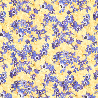 Hand Picked - Forget Me Not Fields Of Gold Yellow Blue Yardage