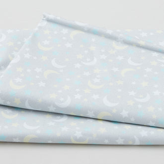 Counting Sheep - Moon and Stars Gray 2 Yard Cut