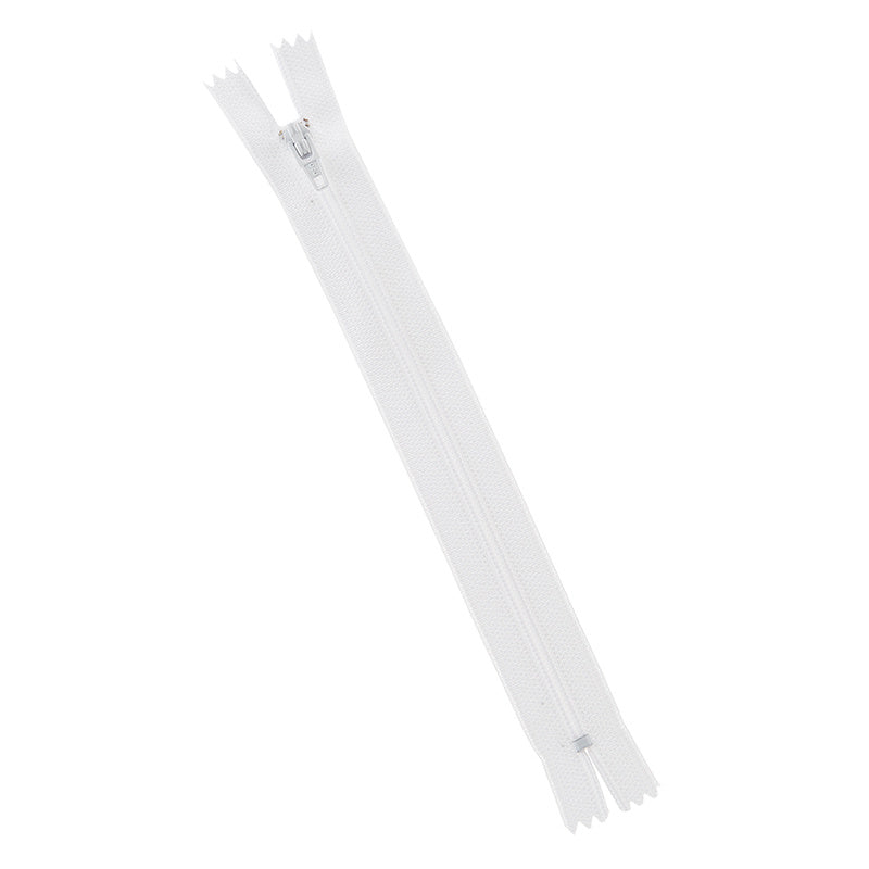 White 7" Polyester Zipper Primary Image