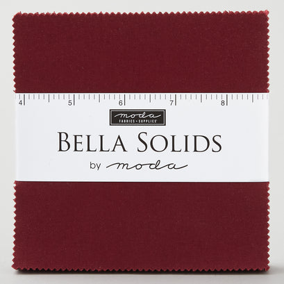 Bella Solids Burgundy Charm Pack