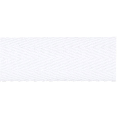 3/4" Cotton Twill Tape - White