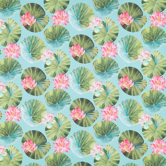 Water Lilies - Lily Pads Seafoam Multi Yardage