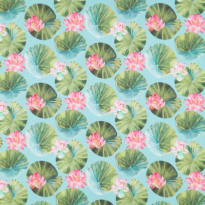 Water Lilies - Lily Pads Seafoam Multi Yardage