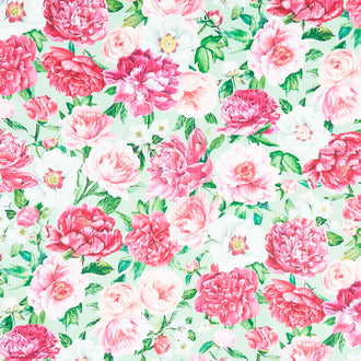 Blush - Packed Floral Green Multi Yardage