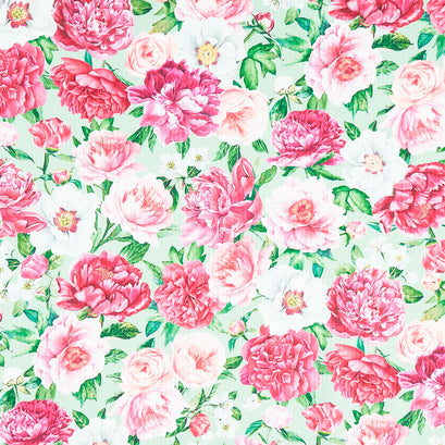Blush - Packed Floral Green Multi Yardage