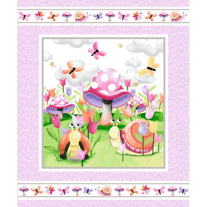 Sloane The Snail - Quilt Light Orchid Panel