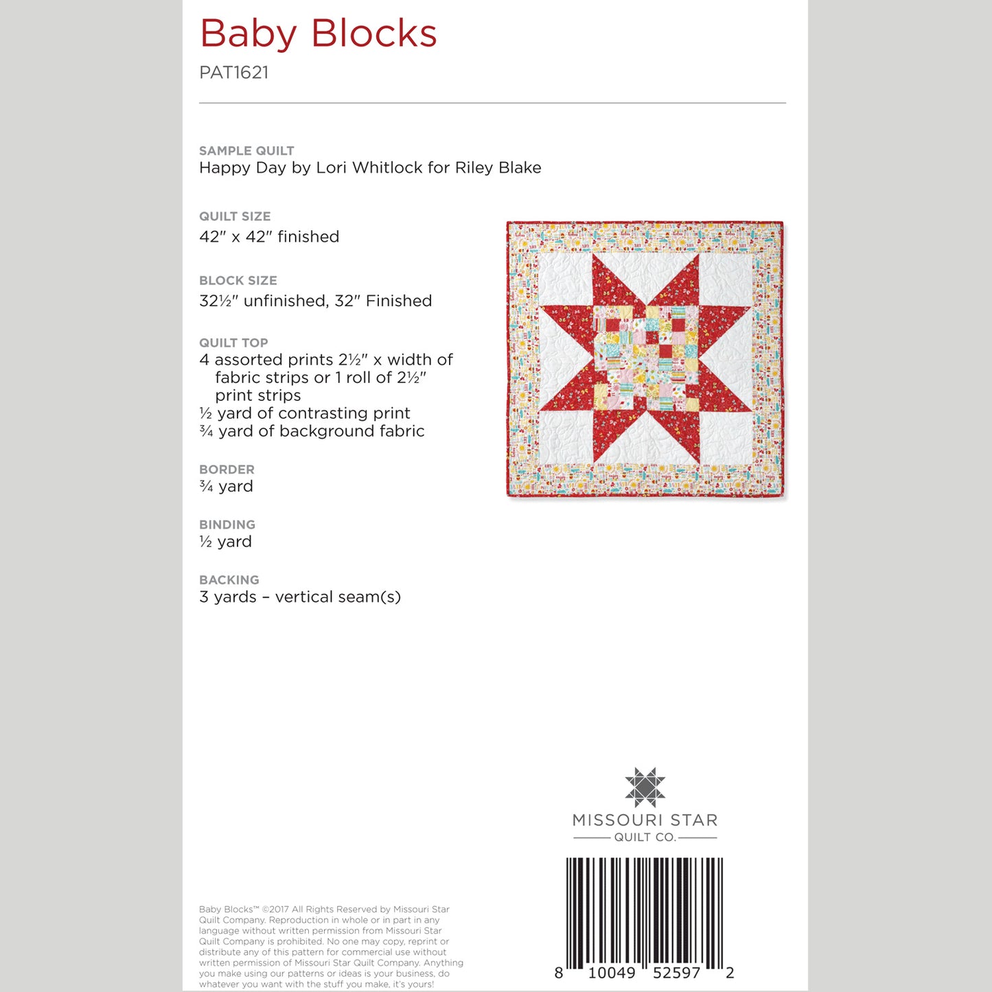 Digital Download - Baby Blocks Quilt Pattern by Missouri Star Alternative View #1