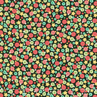 Happiness is Homemade - Buttons Black Yardage