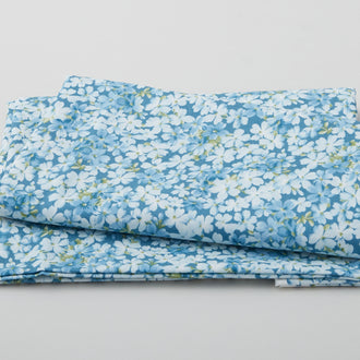 My Secret Garden Favorites - Packed Blooms Light Blue 2 Yard Cut