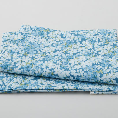 My Secret Garden Favorites - Packed Blooms Light Blue 2 Yard Cut