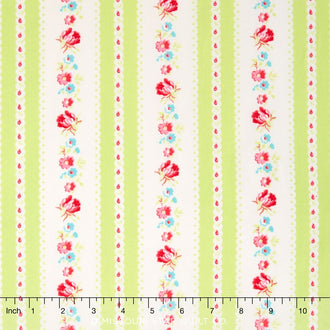 Lola - Garden Ticking Green Yardage