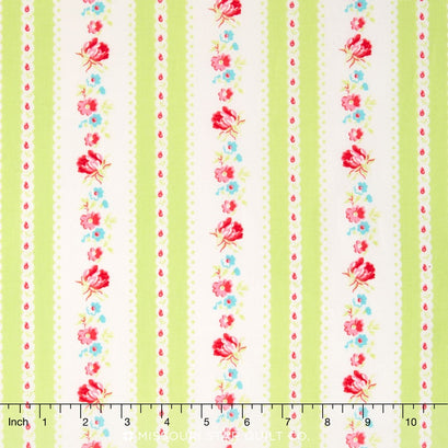 Lola - Garden Ticking Green Yardage