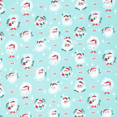 Twas - Jolly Old Elf Light Mint Metallic Yardage