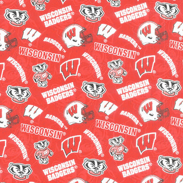 NCAA - Wisconsin Tone on Tone Red Yardage Primary Image