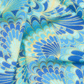 Royal Plume - Abstract Peacock Feathers Blue Metallic Yardage Alternative View #1