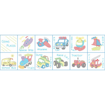 Going Places Cloth Embroidery Nursery Book Kit Alternative View #1