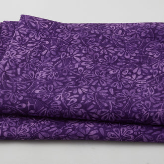 Tonga Batiks 108" Wide - Flower Field Grape 3 Yd Cut