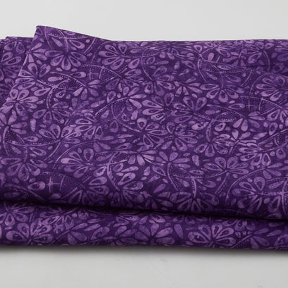 Tonga Batiks 108" Wide - Flower Field Grape 3 Yd Cut