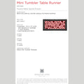 Digital Download - Mini Tumbler Runner Quilt Pattern by Missouri Star