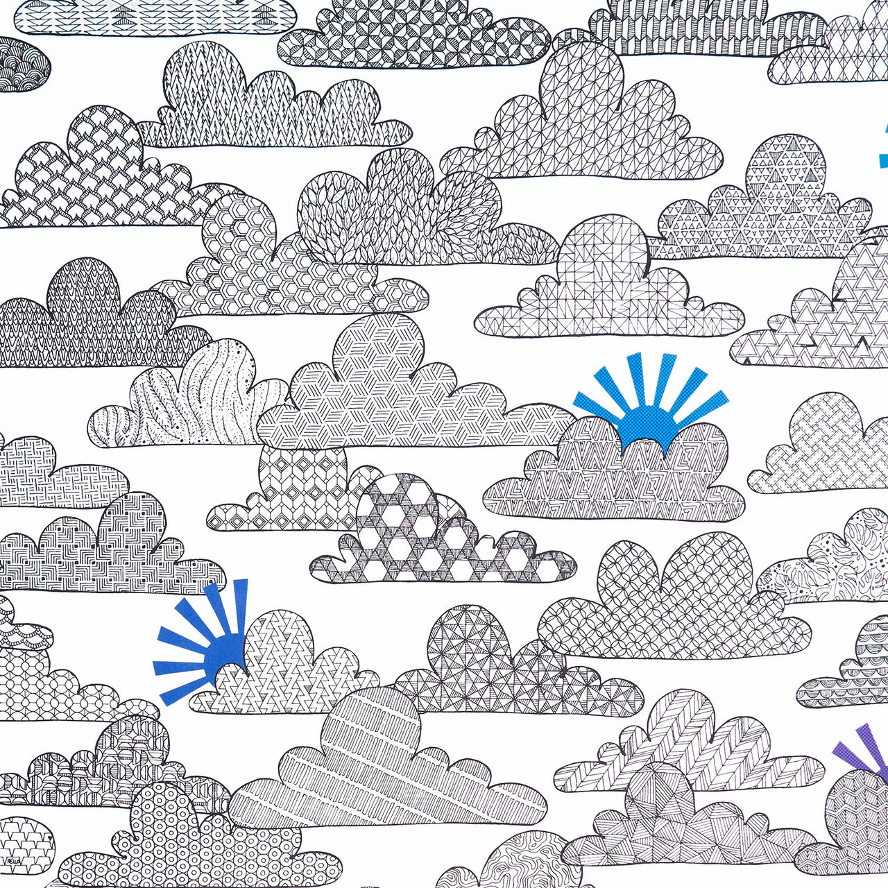 108" Quilt Back (Windham) - Head In The Clouds 108" Wide Backing White Primary Image