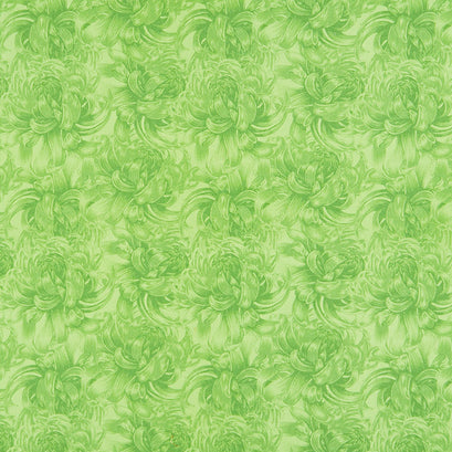 Morning Blossom - Chrysanthemum Blender Green Yardage