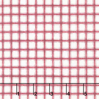 Proud Rooster - Plaid Ivory Red Yardage