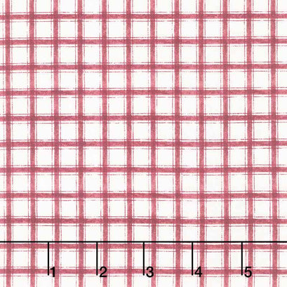 Proud Rooster - Plaid Ivory Red Yardage