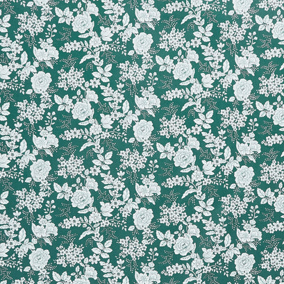 Tranquility - Floral Teal Yardage