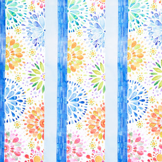 Summer Breeze - Jewel Border Stripe Multi Yardage