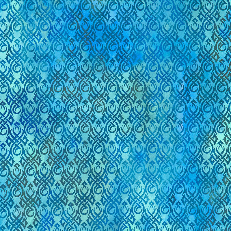 Dragons (In the Beginning) - Flames Blue Yardage Primary Image